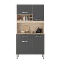 Ver imagem 5 de Cozinha Compacta 4 Portas 1 Gaveta Malta Cinza/Avena Touch/Granito