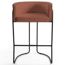 Ver imagem 5 de 3 Banquetas Base Aço Preto Betina B-235 Linho Laranja Domi