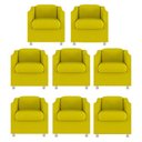 Ver imagem 1 de Kit 8 Poltronas Decorativa Reforçada Recepção Clinica Salão Suede:amarelo