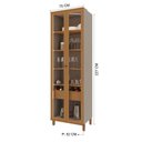 Ver imagem 3 de Cristaleira 2 Portas 70 cm com Vidro LED Nicho Garrafeiro 1 Gaveta Damasco