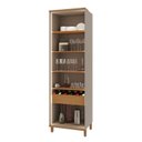 Ver imagem 4 de Cristaleira 2 Portas 70 cm com Vidro LED Nicho Garrafeiro 1 Gaveta Damasco