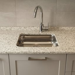 Pia Cozinha Granito Arabesco 120cm Cuba Inox 14cm Completo:arabesco - 2