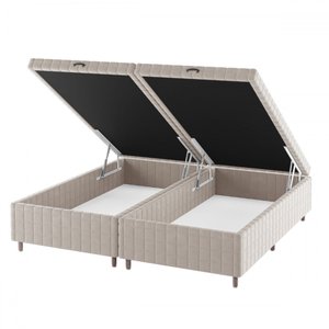 Base de Cama Box Queen Vision com Baú Turkey/creme - Vian