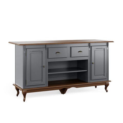 Mesa Ilha Hannover 1,76m - 60710 Mmj-lz Lz-cinza/imbuia