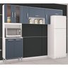 Cozinha Compacta 8 Portas Lavinia 506 Branco Cinza POQ Milani Store - 1