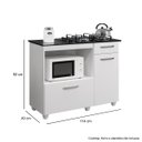 Ver imagem 3 de Balcão para Cooktop 4 Bocas e Forno 2 Portas 1 Gaveta Violeta Kaiki Móveis Branco