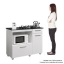 Ver imagem 6 de Balcão para Cooktop 4 Bocas e Forno 2 Portas 1 Gaveta Violeta Kaiki Móveis Branco