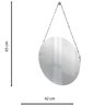 Espelho Decorativo Adnet Vintage Alça Corrente 40 cm Redondo 40 cm - 9