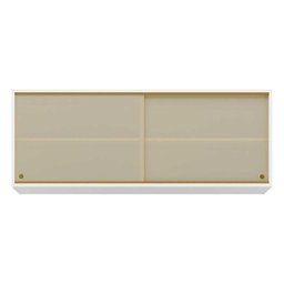 Armário de Cozinha Aéreo 120cm 2 Portas Vidro Veneza Multimóveis V3683 Branco/Dourado - 5