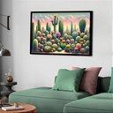 Ver imagem 2 de Quadro Decorativo Cactos com Flores - 50x70cm:moldura Preta
