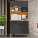 Ver imagem 2 de Kit Cozinha Compacta 4 Portas Malva Roma 91 Cm Cinamomo Grafite Armoveis