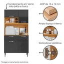 Ver imagem 4 de Kit Cozinha Compacta 4 Portas Malva Roma 91 Cm Cinamomo Grafite Armoveis