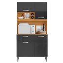 Ver imagem 1 de Kit Cozinha Compacta 4 Portas Malva Roma 91 Cm Cinamomo Grafite Armoveis