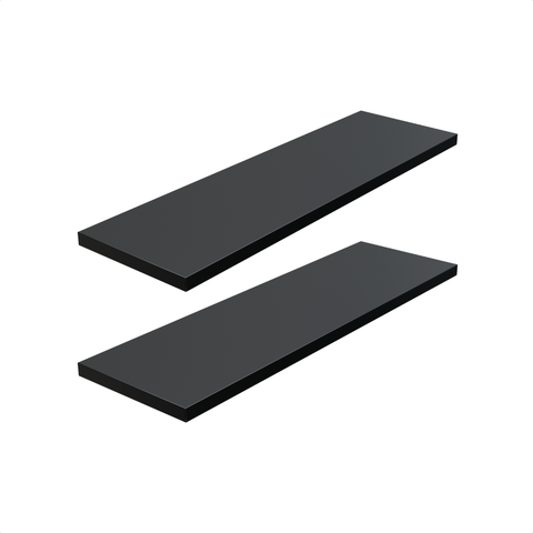 Kit 2 Prateleira Preta 50X15 + Suporte Flutuante Mdf  Organizadora Decoração Cozinha Banheiro Sala