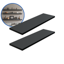 Ver imagem 2 de Kit 2 Prateleira Preta 50X15 + Suporte Flutuante Mdf  Organizadora Decoração Cozinha Banheiro Sala