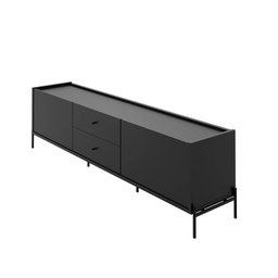 Rack para Tv até 75" 2 Gavetas 2 Portas Jasper 220 Cm - Preto Fosco - 5