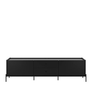 Rack para Tv até 75" 2 Gavetas 2 Portas Jasper 220 Cm - Preto Fosco