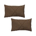 Ver imagem 1 de Kit 2 Capas para Almofada Drapeada em Veludo Retangular Marrom Camurça