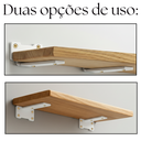 Ver imagem 5 de Kit 3 Suportes Cantoneira Invertida 15cm Fixador Aço de Parede para Prateleira Moderno Branco