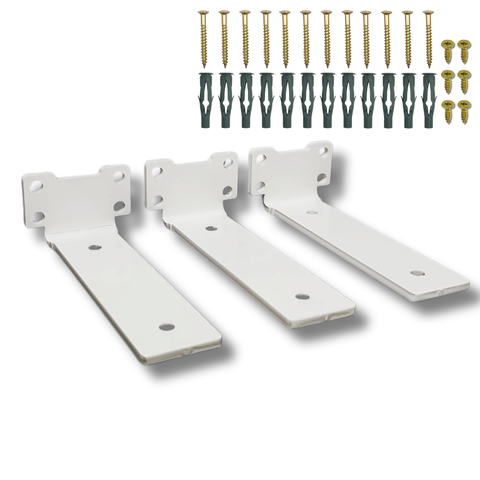 Kit 3 Suportes Cantoneira Invertida 15cm Fixador Aço de Parede para Prateleira Moderno Branco