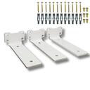 Ver imagem 2 de Kit 3 Suportes Cantoneira Invertida 15cm Fixador Aço de Parede para Prateleira Moderno Branco
