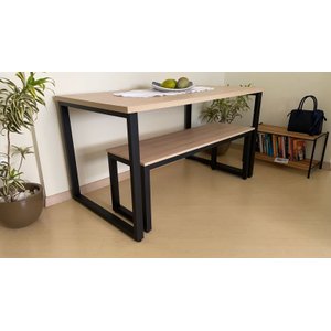 Mesa Estilo/Modelo Industrial com 1 banco (1,40 x 0,80)