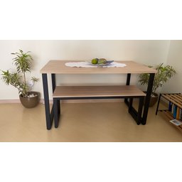 Mesa Estilo/Modelo Industrial com 1 banco (1,40 x 0,80) - 2