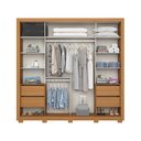 Ver imagem 2 de Guarda Roupa Casal 02 Portas Deslizantes 04 Gavetas Sintra D343 Cinamomo Off White - Henn