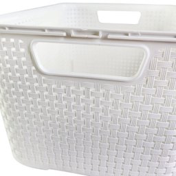 Kit com 4 Caixas Organizadoras Rattan 15 Litros com Tampa - Estilo e Praticidade Cor:branca - 4