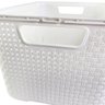 Kit com 4 Caixas Organizadoras Rattan 15 Litros com Tampa - Estilo e Praticidade Cor:branca - 4