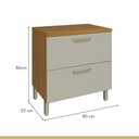 Ver imagem 7 de Balcão 1 Porta 1 Gaveta 80cm em Mdf Princesa Nesher Freijó-off White