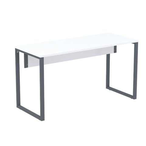 Mesa Escritório P25 Tub Pandin 150 Cm (larg) X 70 Cm (prof) Tampo Mdp Branco Pé Aço Tubular
