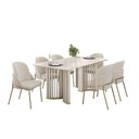 Ver imagem 2 de Mesa Jantar Luma Madeirado/Vidro 180cm Freijo/Off DJ Móveis