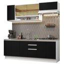 Ver imagem 3 de Armário de Cozinha Completa 240cm Branco Preto Glamy Madesa 03