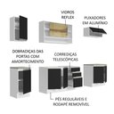 Ver imagem 5 de Armário de Cozinha Completa 240cm Branco Preto Glamy Madesa 03