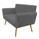 Ver imagem 1 de Namoradeira Decorativa Sabrina Suede Cinza Pés Madeira Ms Decor