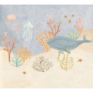 Papel De Parede Fundo do Mar Baleia 220x220
