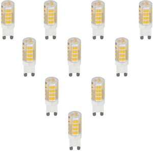 Kit 10x Lâmpadas Led Halopin G9 Bivolt 5w Branco Quente