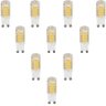 Kit 10x Lâmpadas Led Halopin G9 Bivolt 5w Branco Quente - 1