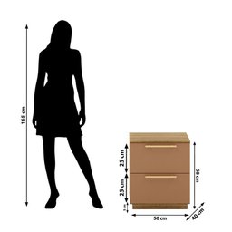 Mesa de Cabeceira 2 Gavetas 50cm Dubai Moderna:natura Camarim - 6