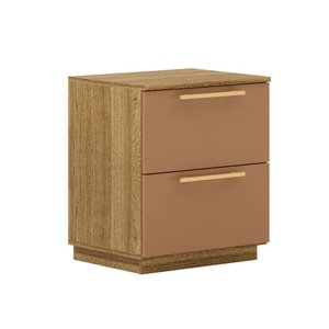 Mesa de Cabeceira 2 Gavetas 50cm Dubai Moderna:natura Camarim
