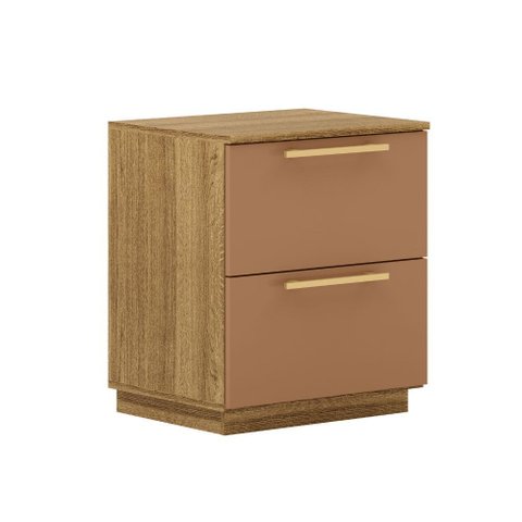 Mesa de Cabeceira 2 Gavetas 50cm Dubai Moderna:natura Camarim