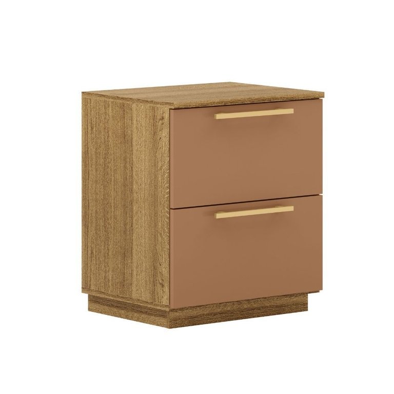 Mesa de Cabeceira 2 Gavetas 50cm Dubai Moderna:natura Camarim