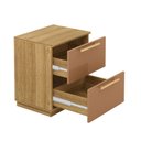 Ver imagem 3 de Mesa de Cabeceira 2 Gavetas 50cm Dubai Moderna:natura Camarim