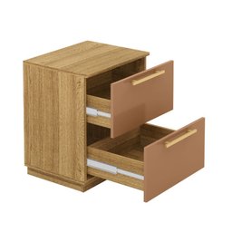 Mesa de Cabeceira 2 Gavetas 50cm Dubai Moderna:natura Camarim - 3
