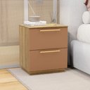 Ver imagem 2 de Mesa de Cabeceira 2 Gavetas 50cm Dubai Moderna:natura Camarim
