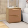 Mesa de Cabeceira 2 Gavetas 50cm Dubai Moderna:natura Camarim - 2