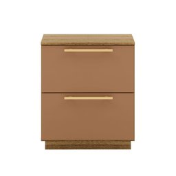 Mesa de Cabeceira 2 Gavetas 50cm Dubai Moderna:natura Camarim - 4