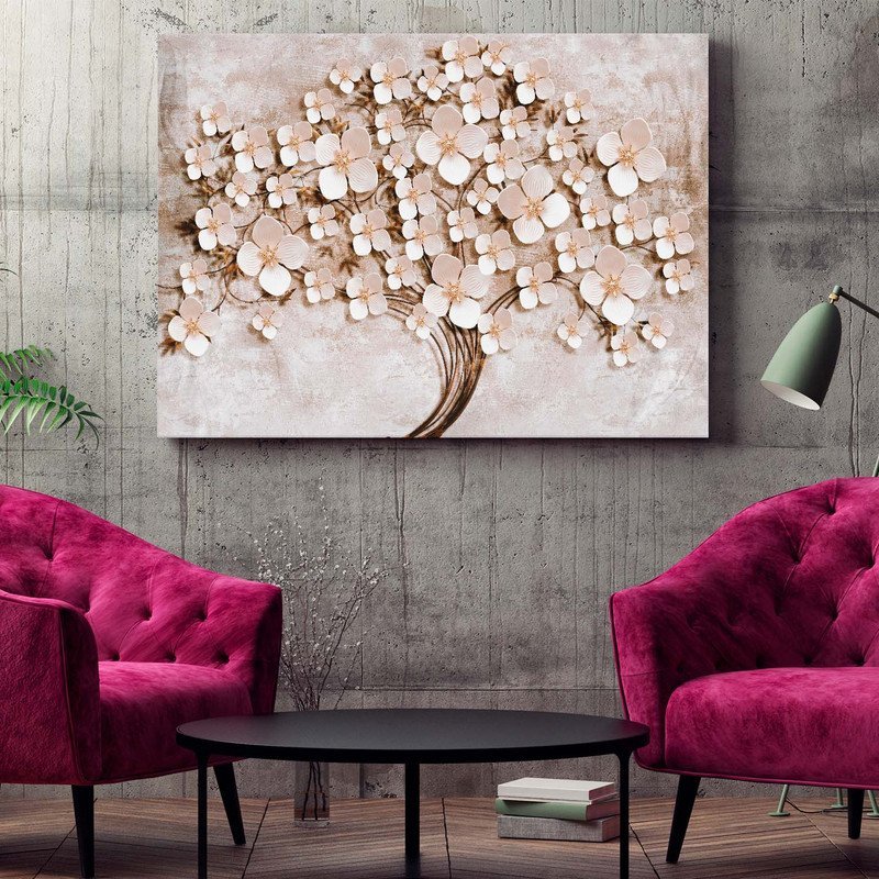 Quadro Decorativo Tela Canvas Flores e Folhas Paper Flowers - 90x60 Cm - 2