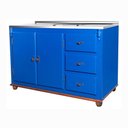 Ver imagem 1 de Balcão de Pia Rústico 1,20m Portas de Madeira 610 Laca Azul